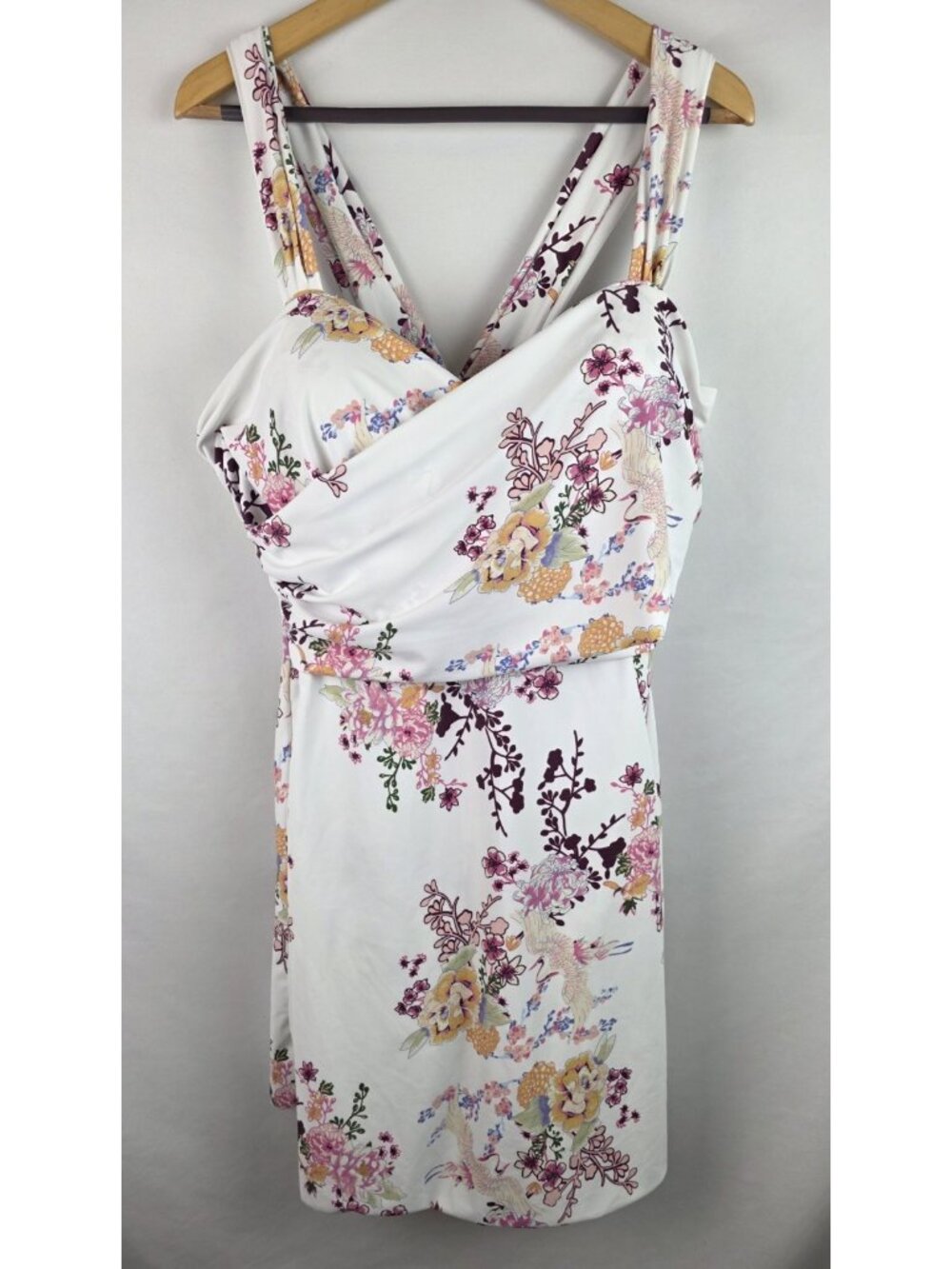 Cocopear Women's One Piece Swimsuit Plus Size 6XL White Floral Swim Swimdress